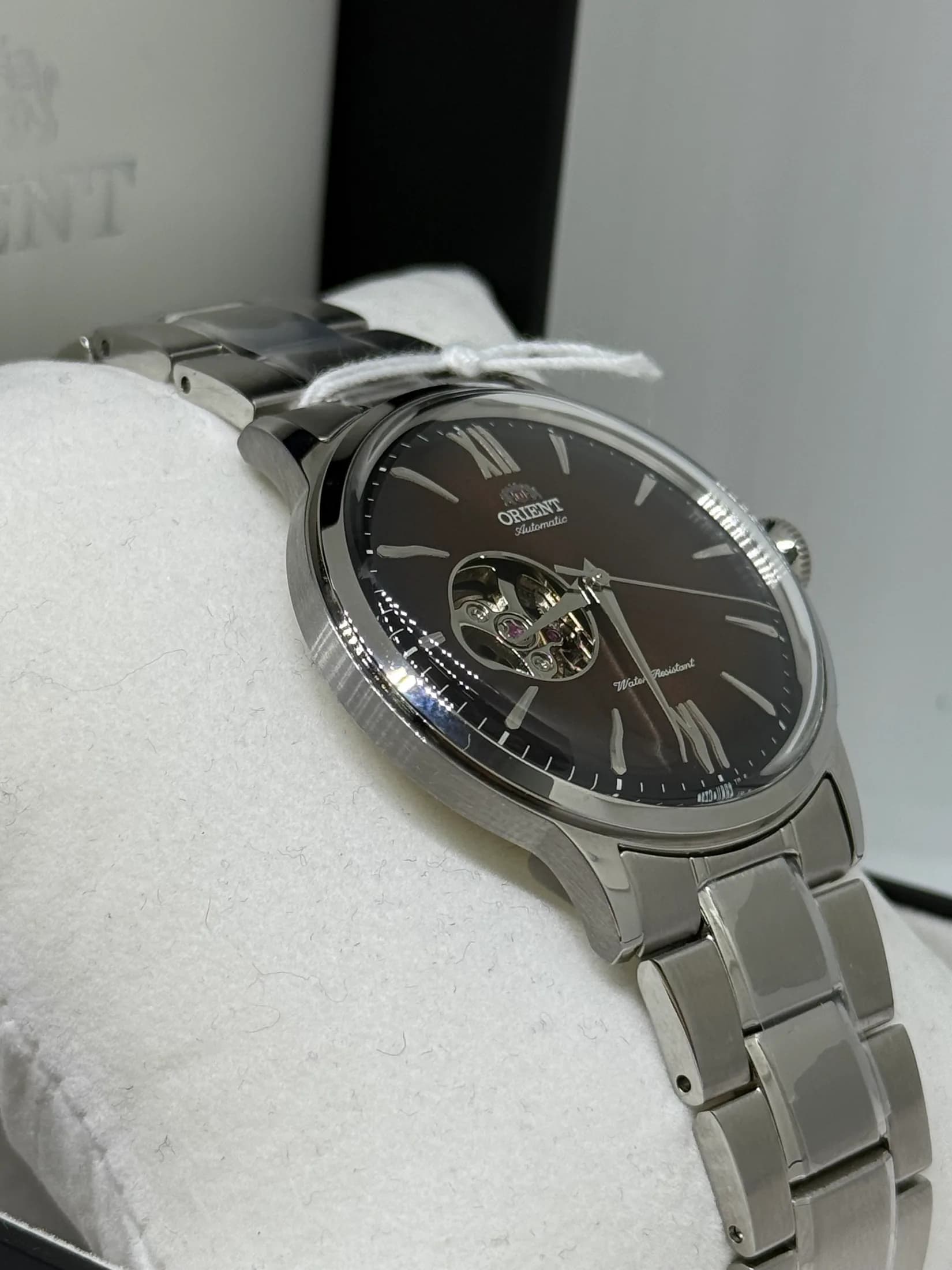 Orient Bambino Open Heart Chocolat Dial 4